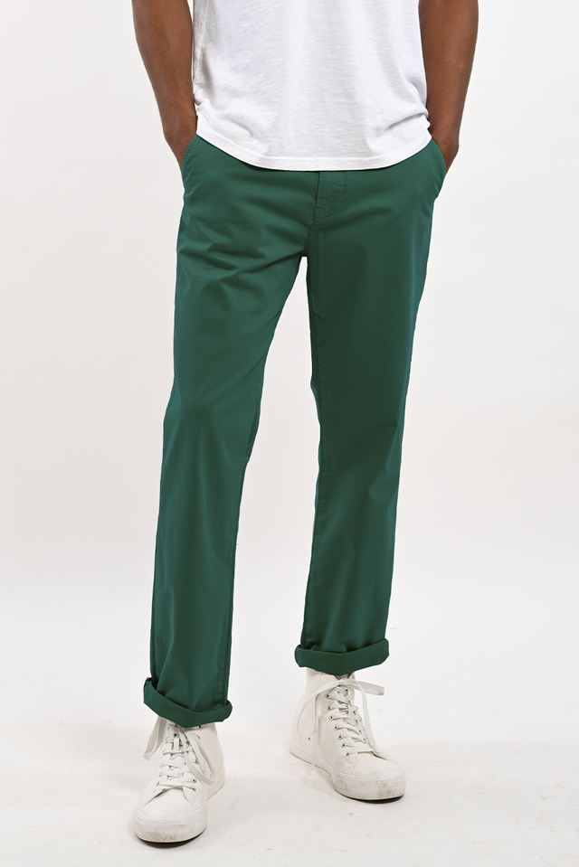 BASIC CHINO L - EVERGLADE - PANTS