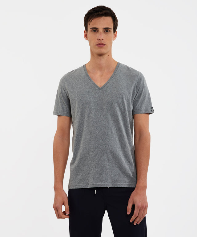 BASIC COL V - GREY MELANGE - TEESHIRT