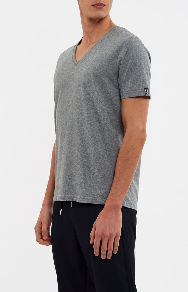 BASIC COL V - GREY MELANGE - TEESHIRT