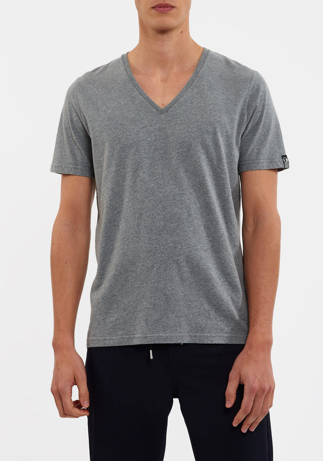 BASIC COL V - GREY MELANGE - TEESHIRT