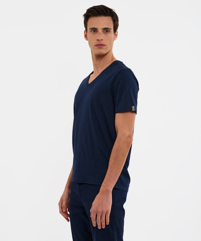 BASIC COL V - NAVY - TEESHIRT