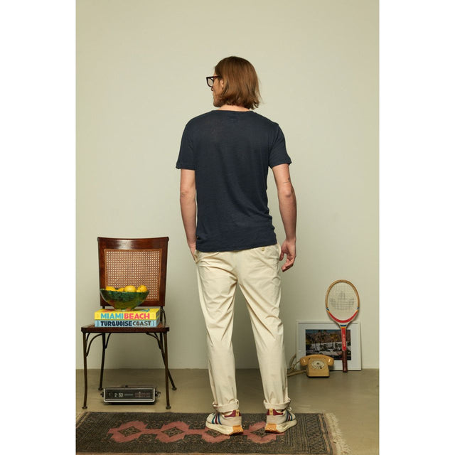 BASIC LINEN - NAVY - TEESHIRT