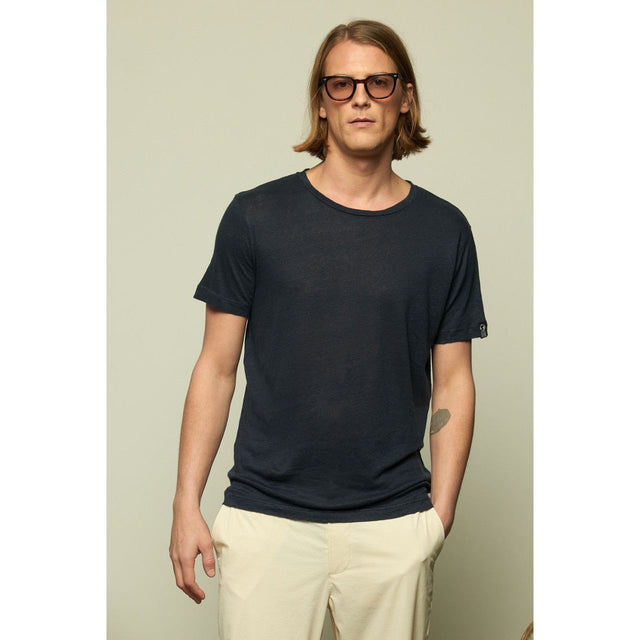 BASIC LINEN - NAVY - TEESHIRT