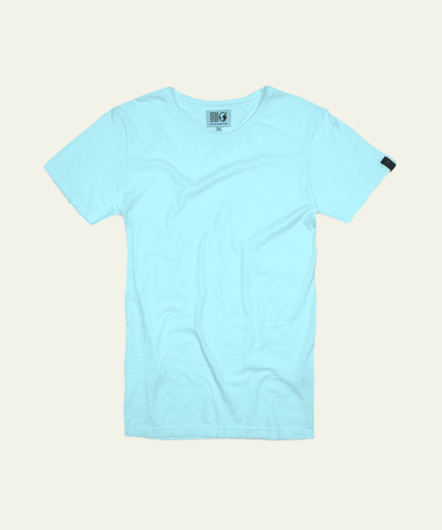 BASIC ROUND FLUO - NEON CIELO - TEESHIRT