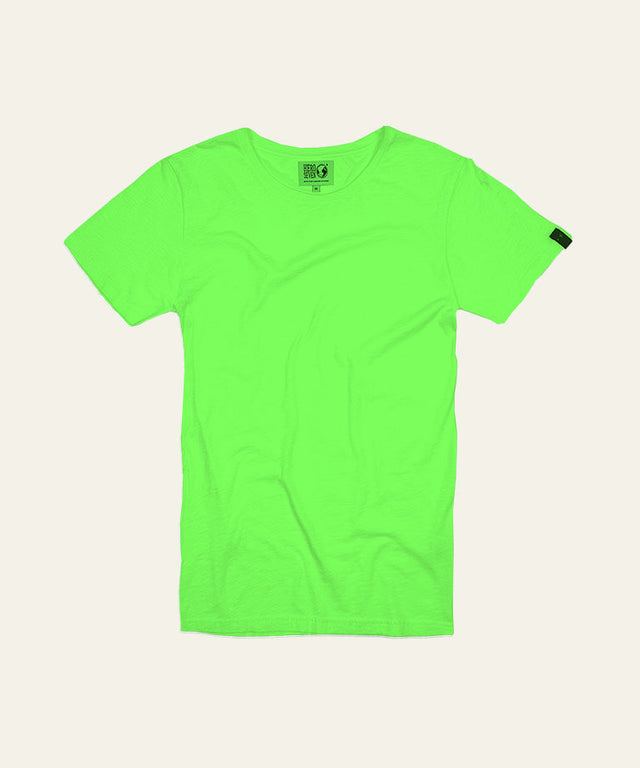 BASIC ROUND FLUO - NEON GREEN - TEESHIRT