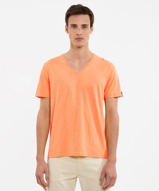 BASIC ROUND FLUO - NEON ORANGE - TEESHIRT