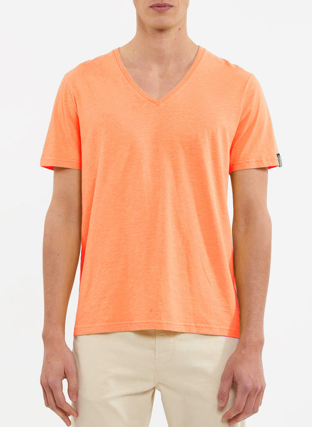 BASIC ROUND FLUO - NEON ORANGE - TEESHIRT