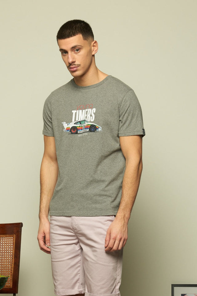 YOUNGTIMERS P935 - GREY MELANGE - TEESHIRT